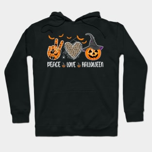 Peace Love Halloween Funny Halloween Costume Cool Pumpkin Shirt Hoodie